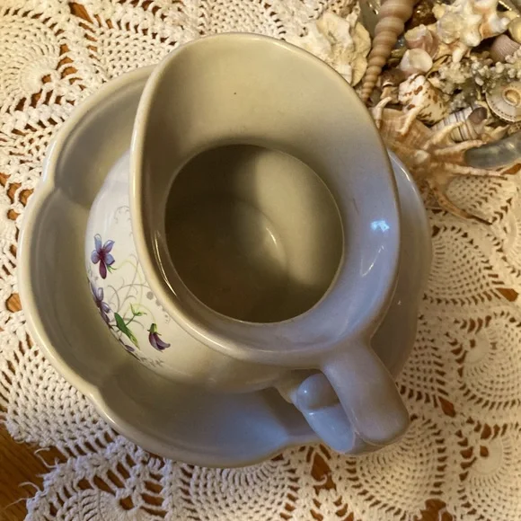 Bowl & Pitcher Set/2, 5.5” T x 8” W, w/floral pattern - Picture 2 of 15